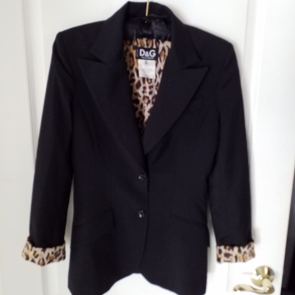 NEW  DOLCE GABBANA WOMANS BLK BLAZER LEOPARD  SM - Picture 5 of 7